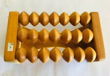 Massaggiatore piedi piede in legno 18x10 cm 3 rulli massaggianti rullo sanitario