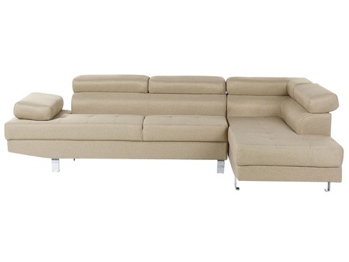 Divano angolare tessuto - , beige