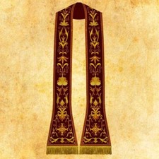 Stola romana ricamata marrone