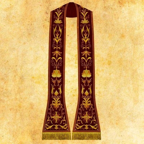 Stola romana ricamata - , marrone
