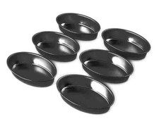Set 6 Stampi Formina dolci ovale liscia antiaderente 10 x 6 x 2,3 cm