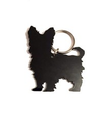 Yorkshire Terrier Yorkie Cane Portachiavi Borsa Ciondolo Regalo IN Acrilico Nero