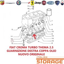 FIAT CROMA TURBO THEMA 2.5 GUARNIZIONE DESTRA COPPA OLIO ORIGINALE 98432884