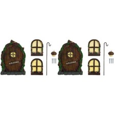 2 Set Micro Decorazioni Paesaggistiche Finestra Porta Fluorescente Ornamento Albero