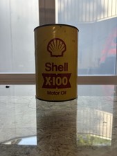 SHELL X 100 MOTOR OIL - Latta Vintage Olio Grasso / Vintage Can Oil Grease