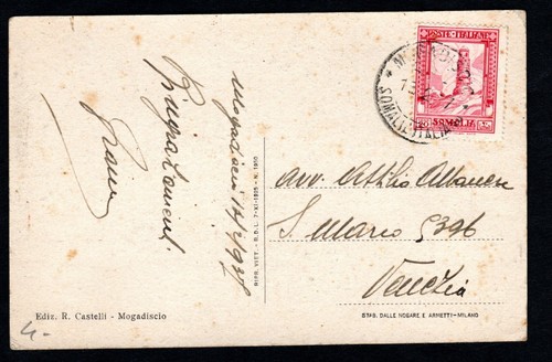 Somalia italiana cartolina - somalia, italiana,