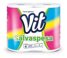 120 ROTOLI ROTOLONI CARTA IGIENICA VIT DOPPIO VELO SALVASPESA PURA CELLULOSA CAS