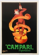 Leonetto Cappiello, c.a.  1970s - CAMPARI L'APERITIVO - Vintage affiche on linen