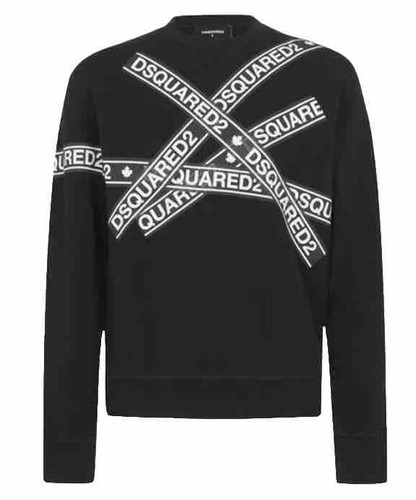 Felpa uomo dsquared2 tape crew - uomo,