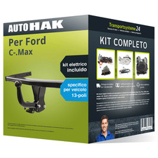 Pacco Gancio traino fisso per Ford C-.Max 10-19 e un e-kit spec. a 13 poli NUOVO