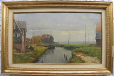 Ambrogio VISMARA (Seregno 1900 - Milano 1994) Canale a Volendam OLIO cm 40x70
