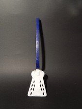 ANTICA PALETTA FORATA IN METALLO SMALTATO BIANCO BLU  SHABBY COUNTRY KITCHEN