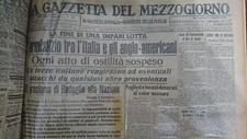 Pagine di giornale da giornali 1943-1944, guerra, avvenimenti, eventi storici.  