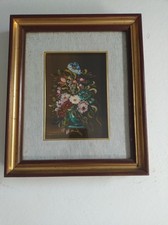 N°3 quadretti dipinti a mano su cornici il legno con vetro dorate frontalmente