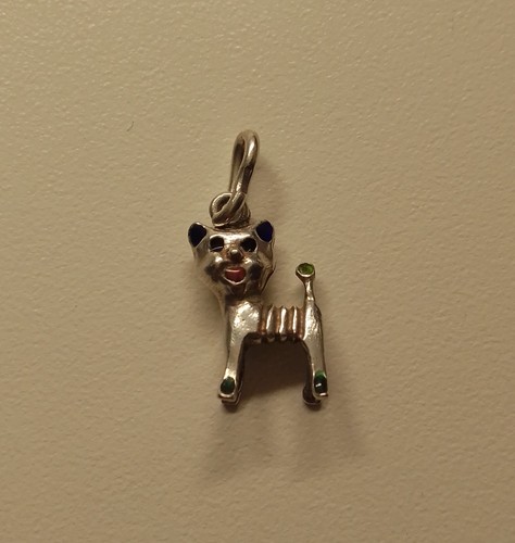 Ciondolo argento gatto - ciondolo, vintage