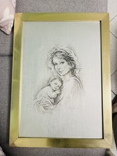LITOGRAFIA GIUSEPPE TARANTINO Firmato Quadro RITRATTO DI MADRE CON BAMBINO