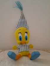 TITTI IL CANARINO LOONEY TUNES  IN PIGIAMA E CIABATTE CM 26 PELUCHE VINTAGE 1991
