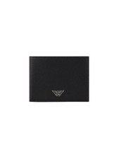 Portafoglio Emporio Armani da uomo, in pelle rigenerata, colore nero.