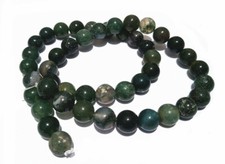 1filo/46pz perline pietre di agata muschiata naturale tondo liscio 8mm bijoux
