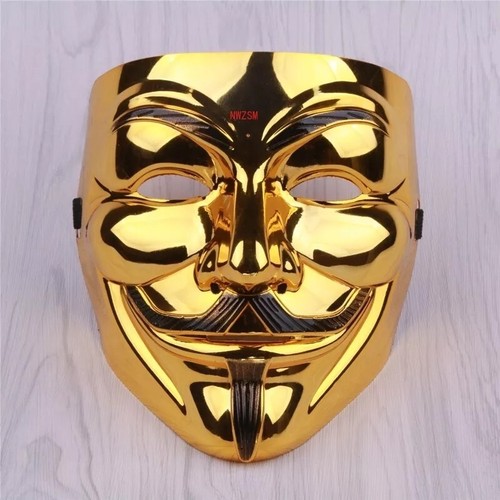 Maschera anonymous dorata film - anonymous,