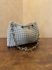 borsa uncinetto fatta a mano Colore Beige Di Cordino