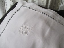 Antique Vintage French Large Pillowshams PAIR Pure Linen, ER monogram