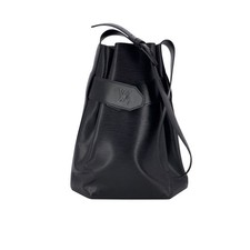 Autentica borsa a secchiello Louis Vuitton vintage in pelle nera Epi Sac d'Epaule