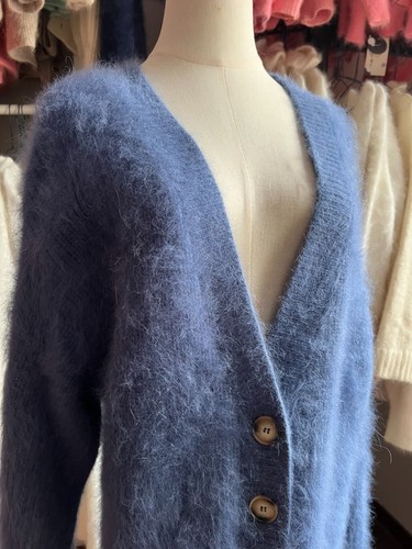 Cardigan soffice blu misto