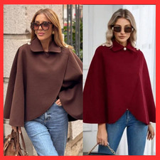 MANTELLA DONNA invernale giacca cappotto elegante poncho coprispalle casual