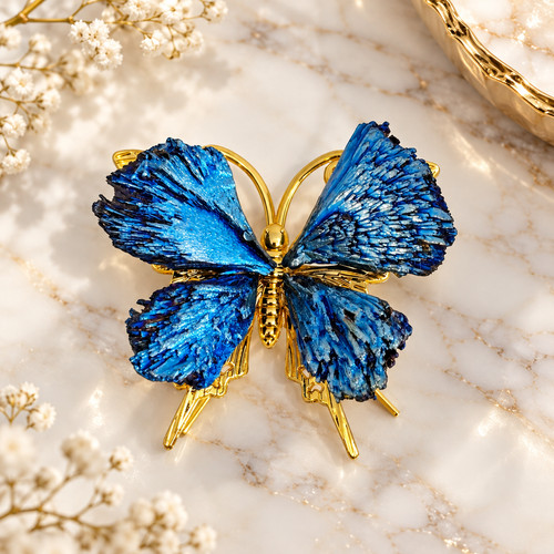 Statuina farfalla cianite blu