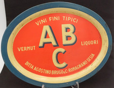 AGOSTINO BRUGO VERMUT ABC VASSOIO PUBBLICITARIO ANNI '60 - CENTIMETRI 32