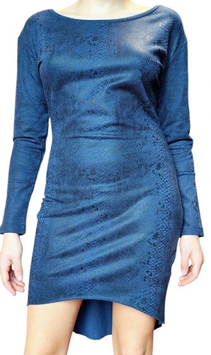 Abito donna mini - blu, pitone
