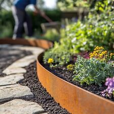 Bordura da giardino in metallo flessibile arrugginita bordo prato esterno percorso erba recinzione 5 m