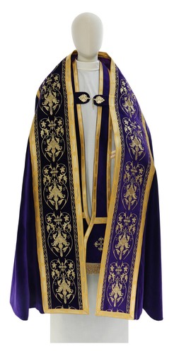 Piviale romano viola con stola - viola,