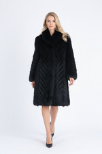 Cappotto pelliccia vera volpe 1250 vero lusso vintage invernale nero elegante giacca donna