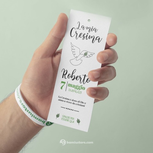 Segnaposto segnalibro cresima - segnaposto, "cresima