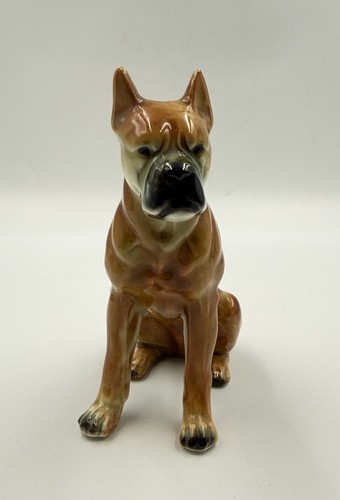 Statua cane boxer porcellana