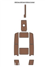 Tappetino cabina abitacolo piattaforma nuoto Sacs 680 2008 barca schiuma EVA Faxu teak deck