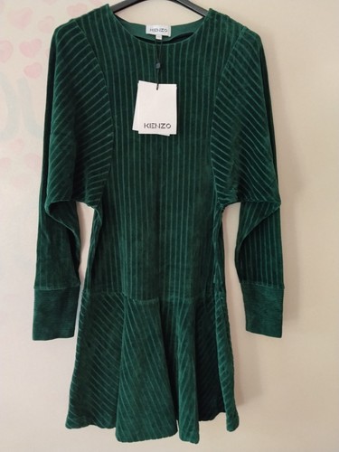 Kenzo robe velours vert - velours, xs