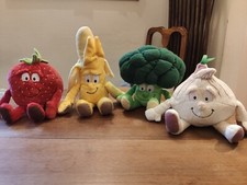 Lotto 4 Peluche Vitamini Coop FRAGOLA BANANA BROCCOLO AGLIO