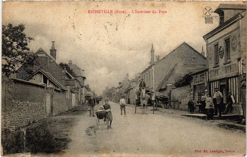 Cpa richeville intérieur - richeville, du