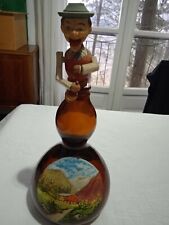 BOTTIGLIA VINTAGE IN VETRO DIPINTE A MANO CON TAPPO PARTICOLARE