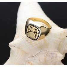 Anello stemma araldico  VINTAGE  in oro giallo 750 18 kt con smalti