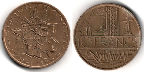 Francia francs 1980 - 10, francs,