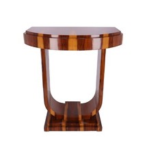 Consolle in legno di palissandro stile Art Deco' mezzaluna e disegni geometrici