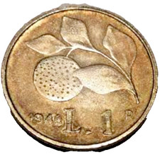 Moneta da 1 Lira "arancia" del 1946