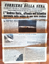 ANDREA DORIA NAUFRAGIO - CORRIERE DELLA SERA PRIMA PAGINA 27-07-1956