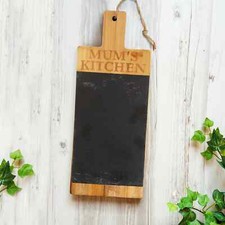 PIATTO VASSOIO TAGLIERE LEGNO BAMBOO 40X17 CON PIANO ARDESIA 24X17 TOPSHOP 2023