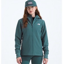 Giacca donna The North Face Shelbe Raschel in pile con cappuccio verde medio NUOVO