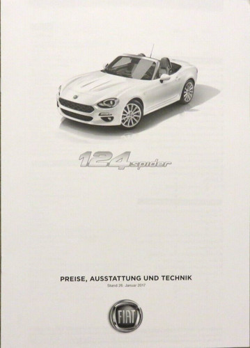 Fiat 124 spider - 124, listino